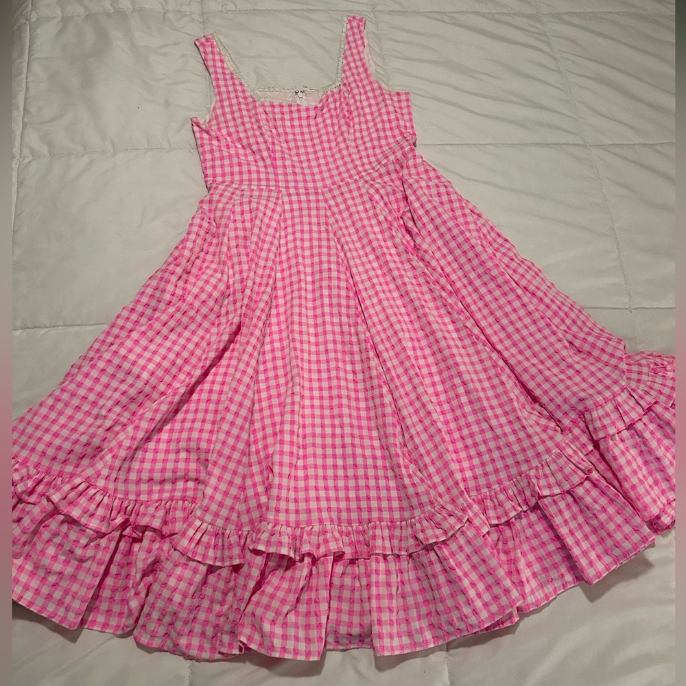 JessaKae Pink Gingham Daze Midi Dress
